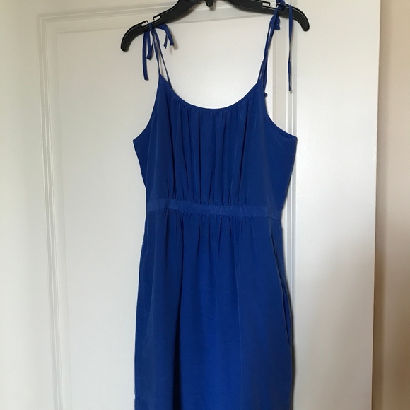 Madewell Tie Strap Silk Midi Dress - Picture 1 of 4